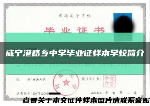 咸宁港路乡中学毕业证样本学校简介缩略图