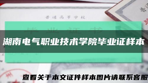 湖南电气职业技术学院毕业证样本缩略图