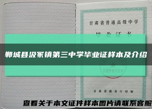 郸城县汲冢镇第三中学毕业证样本及介绍缩略图