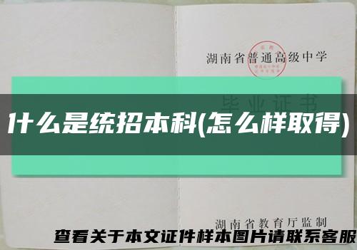什么是统招本科(怎么样取得)缩略图