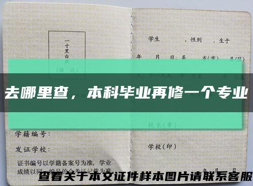 去哪里查，本科毕业再修一个专业缩略图