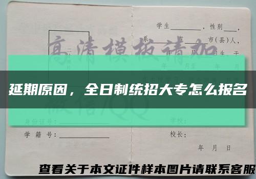 延期原因，全日制统招大专怎么报名缩略图
