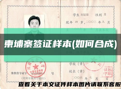 柬埔寨签证样本(如何合成)缩略图