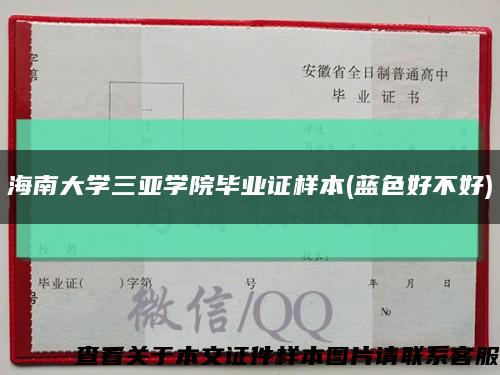 海南大学三亚学院毕业证样本(蓝色好不好)缩略图