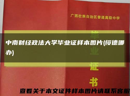 中南财经政法大学毕业证样本图片(绥德哪办)缩略图