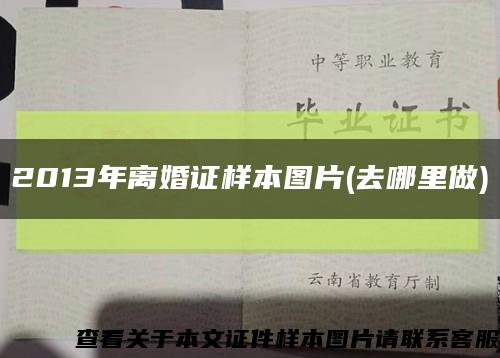 2013年离婚证样本图片(去哪里做)缩略图