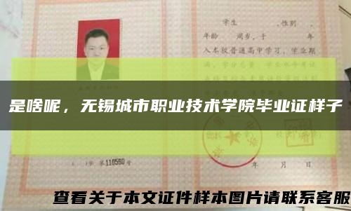 是啥呢，无锡城市职业技术学院毕业证样子缩略图