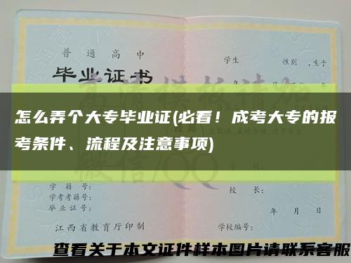 怎么弄个大专毕业证(必看！成考大专的报考条件、流程及注意事项)缩略图