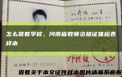 怎么查看学校，河南省教师资格证体检表样本缩略图