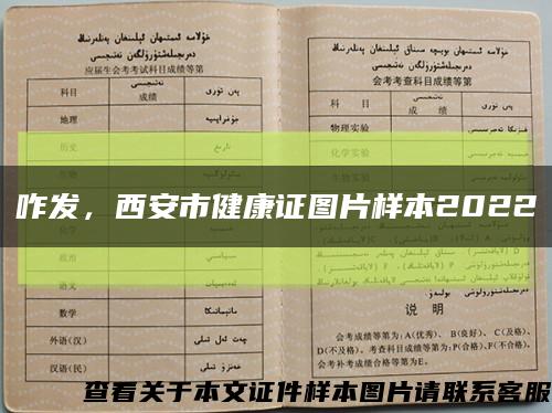 咋发，西安市健康证图片样本2022缩略图