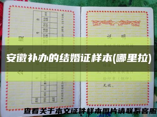 安徽补办的结婚证样本(哪里拉)缩略图
