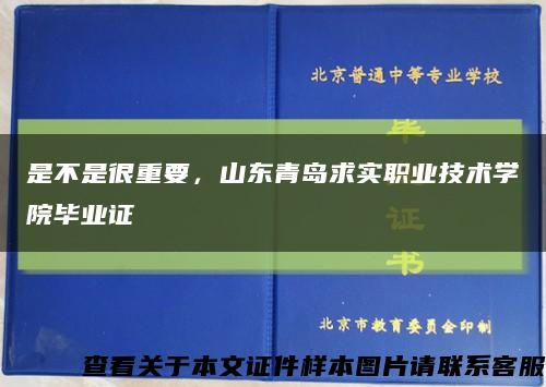 是不是很重要，山东青岛求实职业技术学院毕业证缩略图