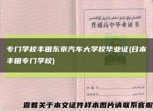 专门学校丰田东京汽车大学校毕业证(日本丰田专门学校)缩略图