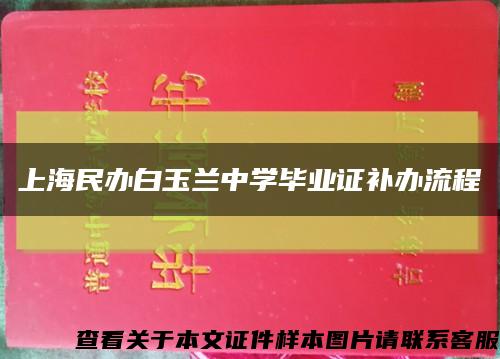 上海民办白玉兰中学毕业证补办流程缩略图