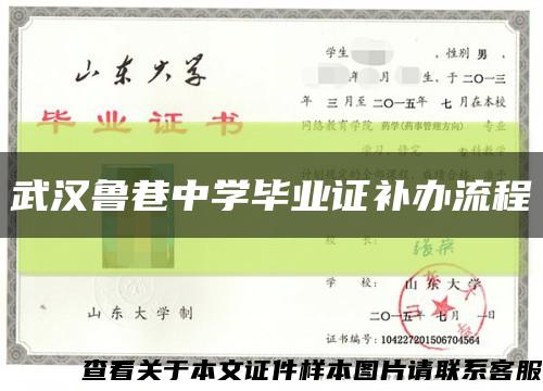 武汉鲁巷中学毕业证补办流程缩略图