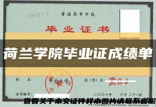 荷兰学院毕业证成绩单缩略图