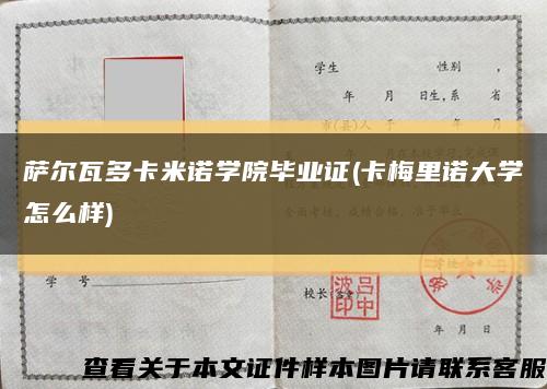 萨尔瓦多卡米诺学院毕业证(卡梅里诺大学怎么样)缩略图