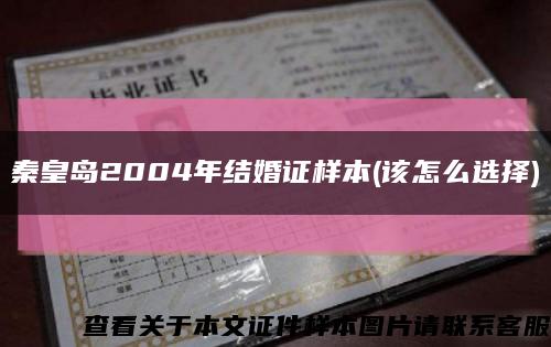 秦皇岛2004年结婚证样本(该怎么选择)缩略图