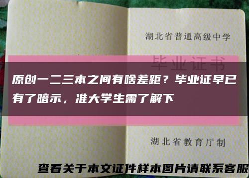 原创一二三本之间有啥差距？毕业证早已有了暗示，准大学生需了解下缩略图