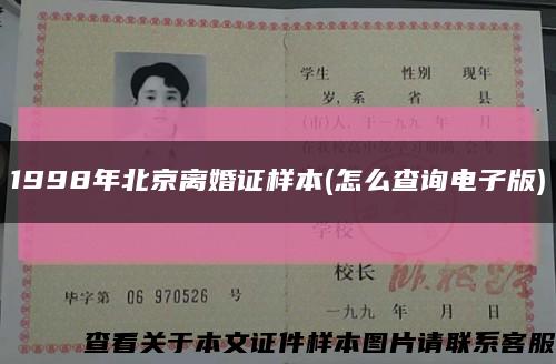 1998年北京离婚证样本(怎么查询电子版)缩略图