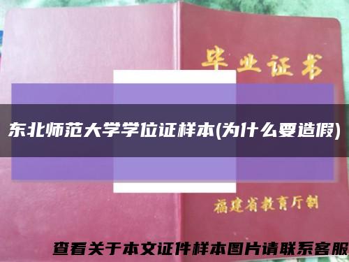 东北师范大学学位证样本(为什么要造假)缩略图