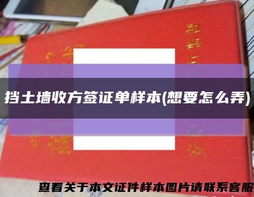 挡土墙收方签证单样本(想要怎么弄)缩略图