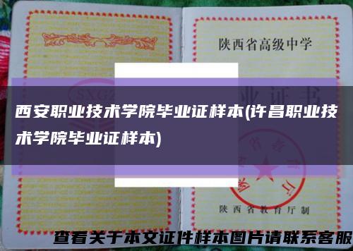 西安职业技术学院毕业证样本(许昌职业技术学院毕业证样本)缩略图