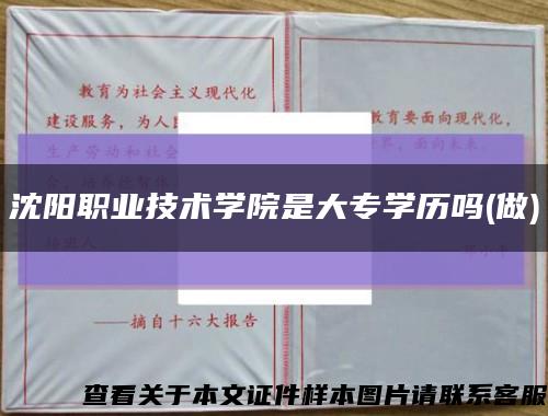 沈阳职业技术学院是大专学历吗(做)缩略图