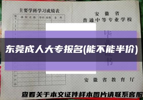 东莞成人大专报名(能不能半价)缩略图