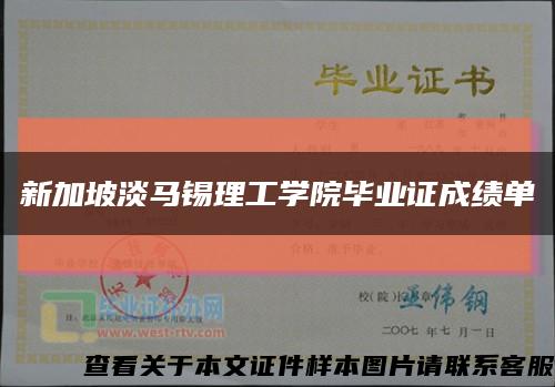 新加坡淡马锡理工学院毕业证成绩单缩略图