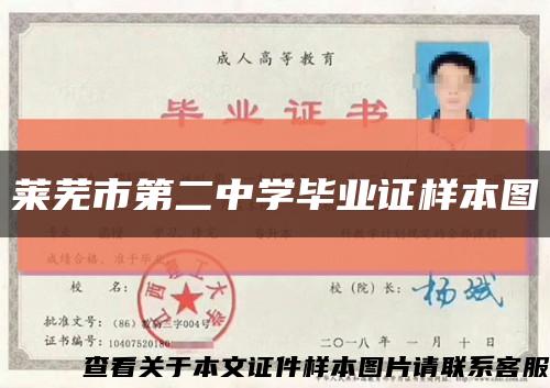 莱芜市第二中学毕业证样本图缩略图