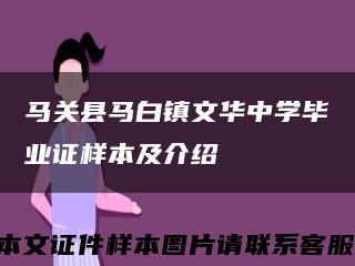 马关县马白镇文华中学毕业证样本及介绍缩略图