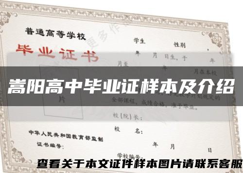 嵩阳高中毕业证样本及介绍缩略图