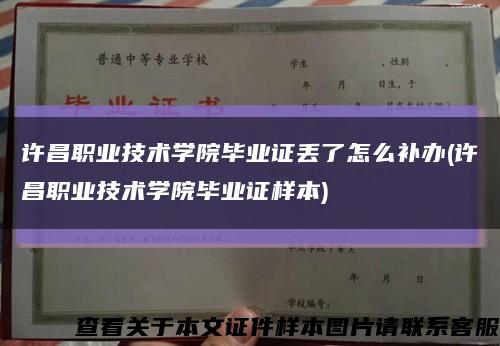 许昌职业技术学院毕业证丢了怎么补办(许昌职业技术学院毕业证样本)缩略图