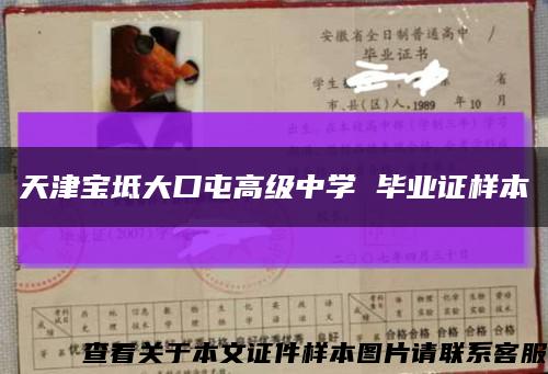 天津宝坻大口屯高级中学 毕业证样本缩略图