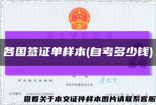 各国签证单样本(自考多少钱)缩略图