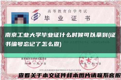 南京工业大学毕业证什么时候可以拿到(证书编号忘记了怎么查)缩略图