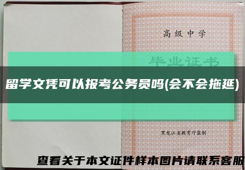 留学文凭可以报考公务员吗(会不会拖延)缩略图