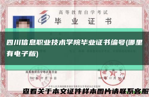 四川信息职业技术学院毕业证书编号(哪里有电子版)缩略图