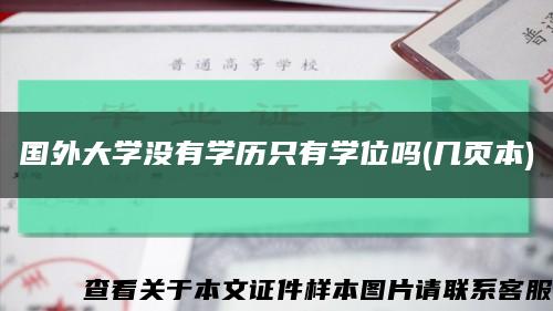 国外大学没有学历只有学位吗(几页本)缩略图