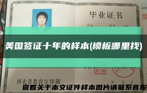 美国签证十年的样本(模板哪里找)缩略图