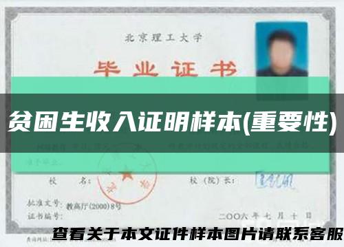 贫困生收入证明样本(重要性)缩略图