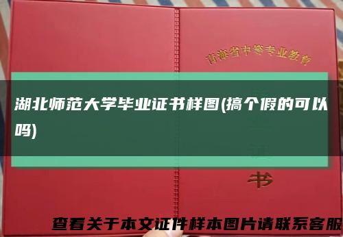 湖北师范大学毕业证书样图(搞个假的可以吗)缩略图