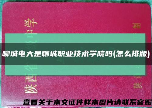 聊城电大是聊城职业技术学院吗(怎么排版)缩略图
