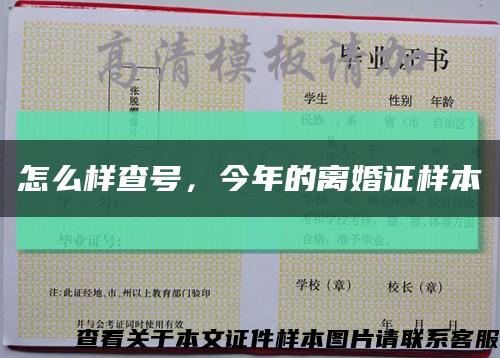 怎么样查号，今年的离婚证样本缩略图
