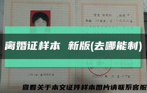 离婚证样本 新版(去哪能制)缩略图