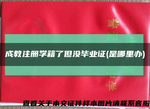 成教注册学籍了但没毕业证(是哪里办)缩略图