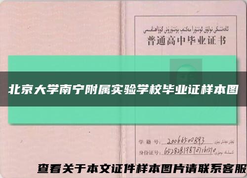 北京大学南宁附属实验学校毕业证样本图缩略图