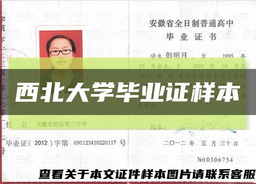 西北大学毕业证样本缩略图