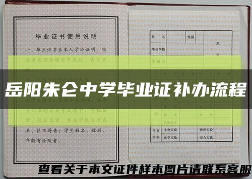 岳阳朱仑中学毕业证补办流程缩略图